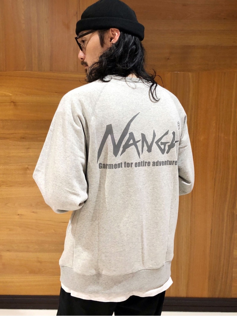 NANGA(ナンガ)別注バックプリントスウェット Grand PARK NICOLE ニコル トップス スウェット・トレーナー 薄墨色 黒いこと 白いこと【貨物輸送無料】[ Fashion]