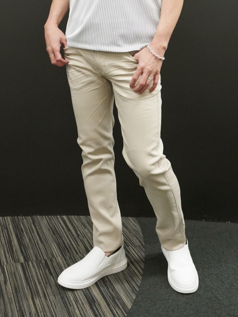 ガムストレッチヘリンボン5ポケットパンツ NICOLE selection ニコル パンツ その他のパンツ ベージュ ネイビー ブラック ホワイト【送料無料】[ Fashion]｜NICOLE