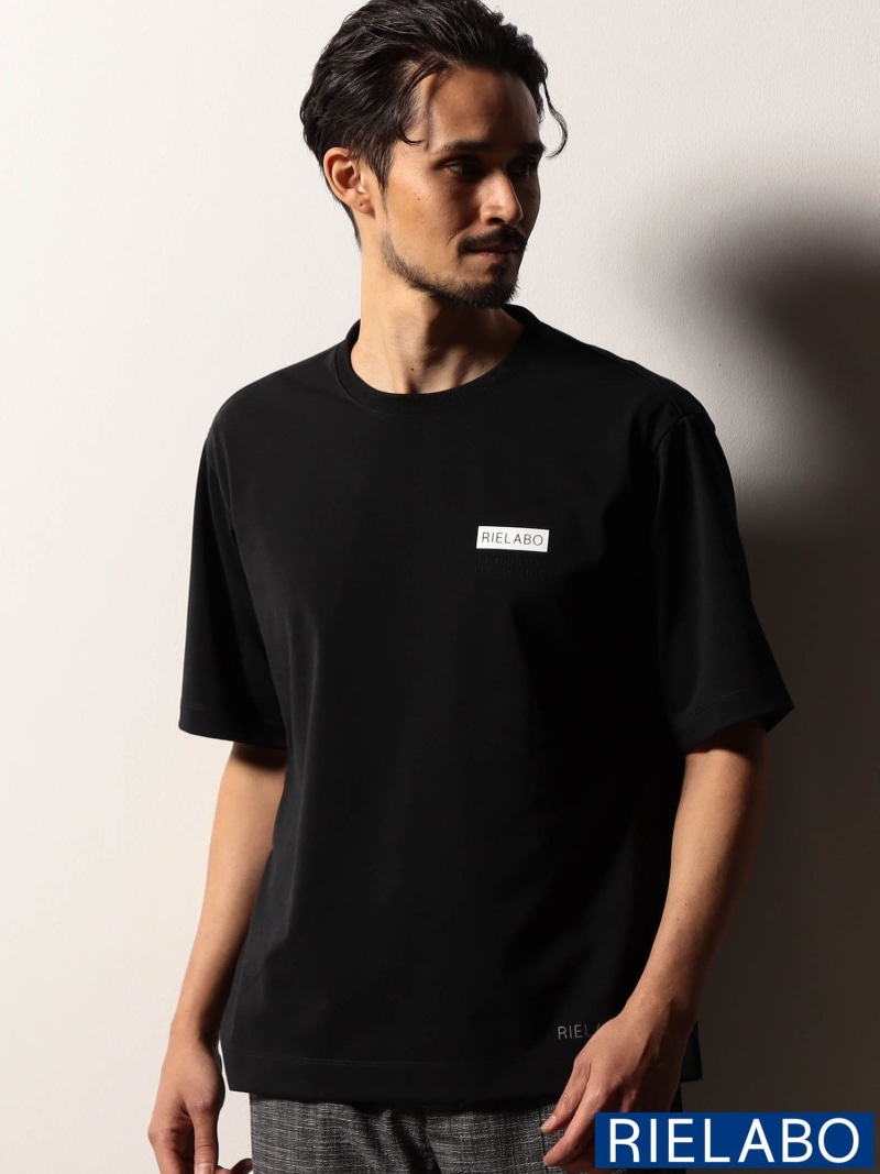 【RIELABO】ロゴプリント クルーネックTシャツ(日本製) NICOLE CLUB FOR MEN ニコル トップス カットソー・Tシャツ ブラック ホワイト【送料無料】[ Fashion]
