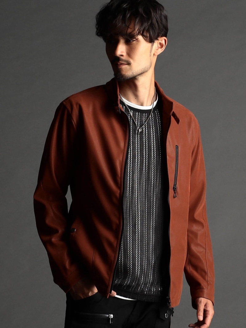 【NICOLECLUB FOR MEN】しわ加工のシングルライダース　緑色系　L 楽天市場】NICOLE CLUB FOR MEN(ニコルクラブフォーメン) サイズ