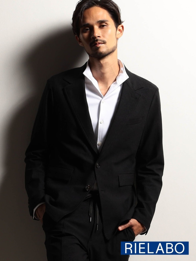 【SALE／50%OFF】【RIELABO】レザーライクジャージ 上衣 NICOLE CLUB FOR MEN ニコル ジャケット・アウター 余分の物のジャケット・アウター 薄墨色 黒いこと【RBA_E】【貨物輸送無料】[ Fashion]
