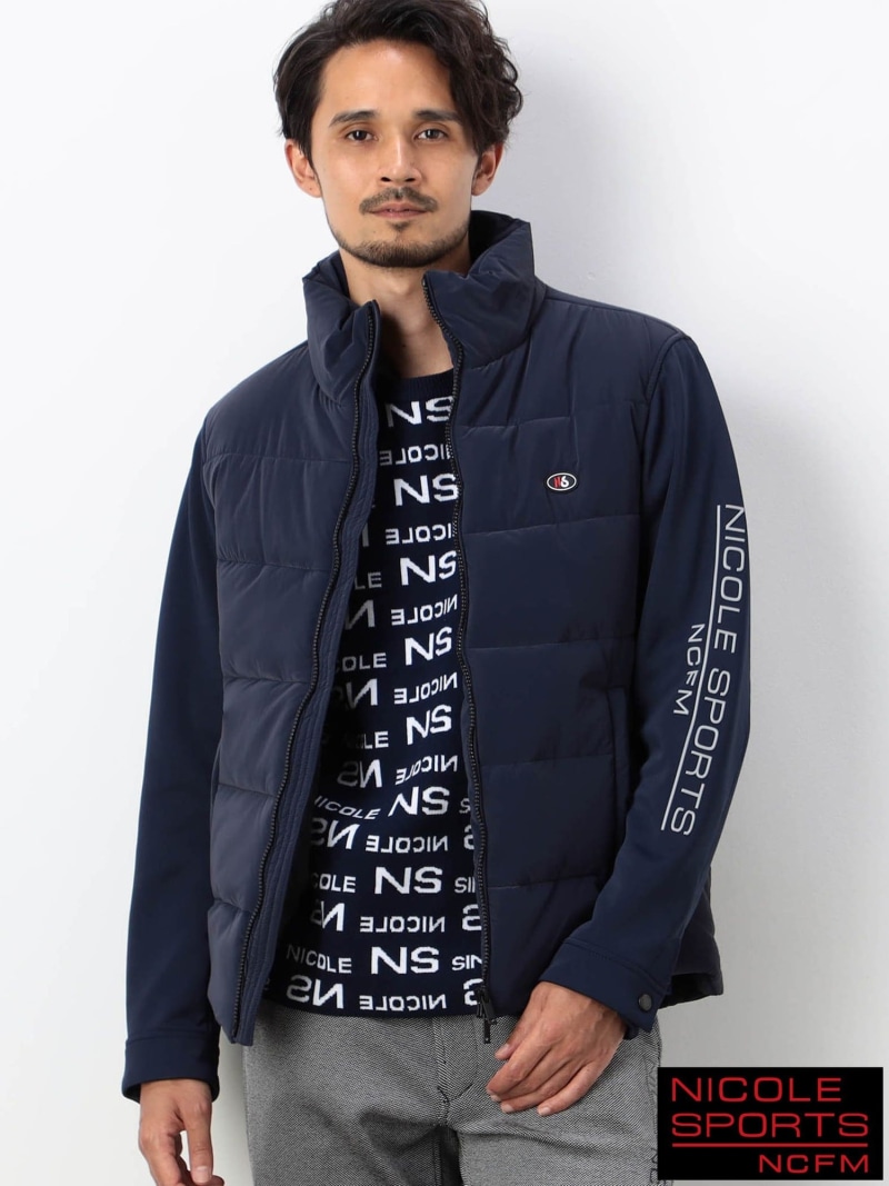 【SALE／55%OFF】【NICOLE SPORTS】3D刷り上げるタフタ袖編み物中綿上衣 NICOLE CLUB FOR MEN ニコル ジャケット・アウター 余分の物のジャケット・アウター 米国海軍 黒いこと【RBA_E】【貨物輸送無料】[ Fashion] メンズファッション-コート・ジャケット
