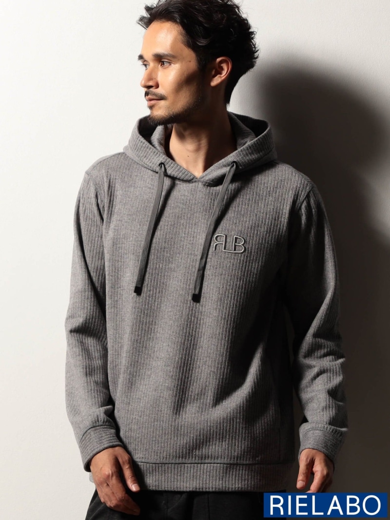 【RIELABO】エンブロイダリーロゴ プルオーバーパーカ NICOLE CLUB FOR MEN ニコル トップス パーカー・フーディー グレー ベージュ ブラック【送料無料】[ Fashion]