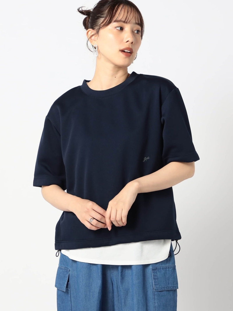 テック素材 半袖カットソー Grand PARK NICOLE ニコル トップス カットソー・Tシャツ ブラック ネイビー グレー【送料無料】[ Fashion]
