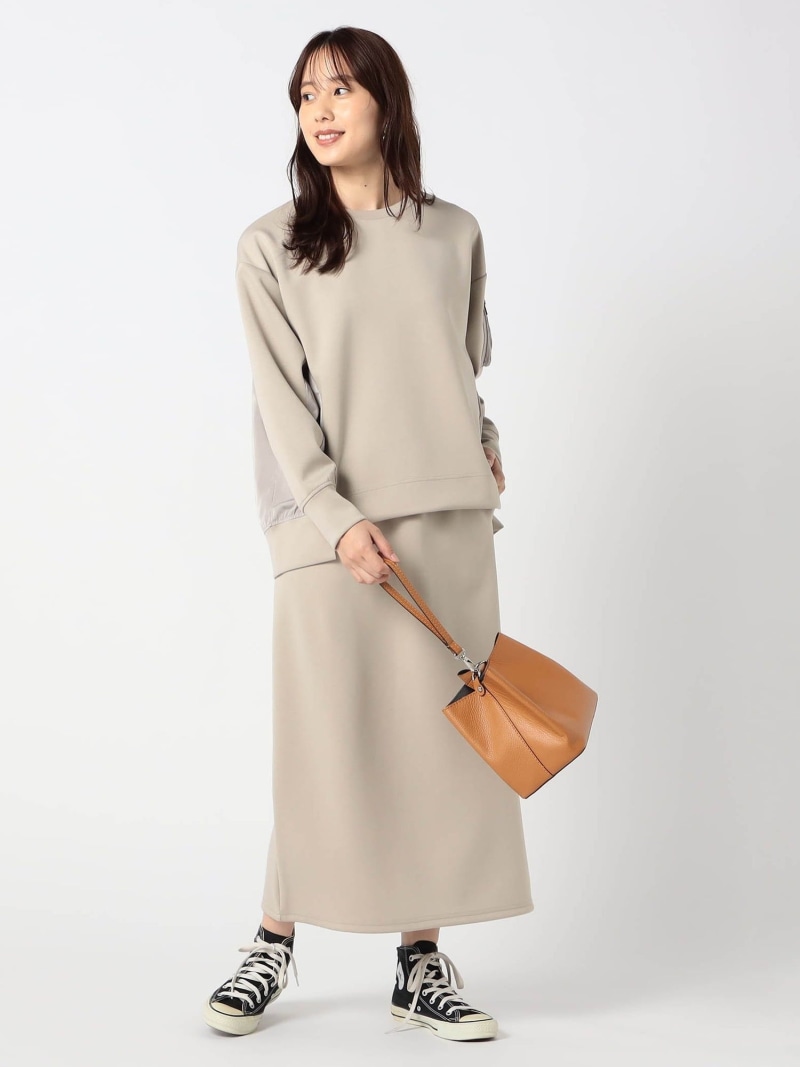 【SALE／30%OFF】【セット企画】MA-1ポケット付きプルオーバー+スカート Grand PARK NICOLE ニコル ワンピース・ドレス その他のワンピース・ドレス ホワイト グレー ベージュ【RBA_E】【送料無料】[ Fashion]