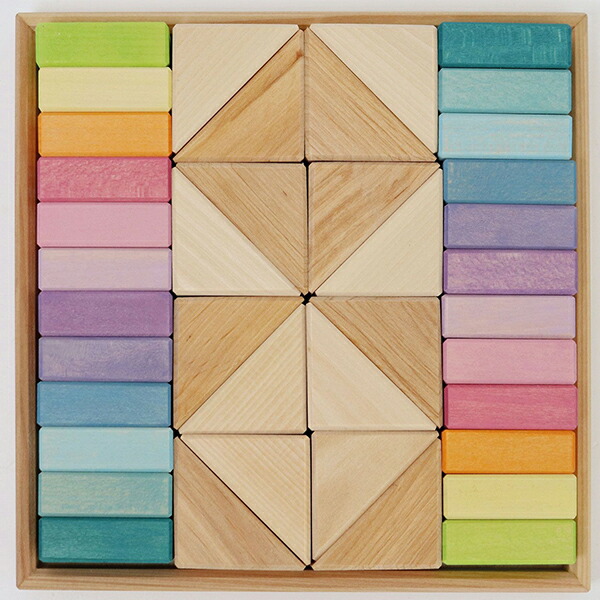 楽天市場】グリムス 積み木 キューブパステル・デュオ・40pcs