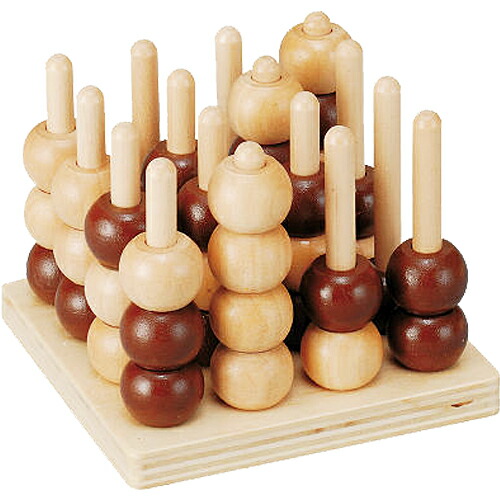 楽天市場】平和工業 パズル道場 立体4目ならべ〜4×4の棒に球を交互に