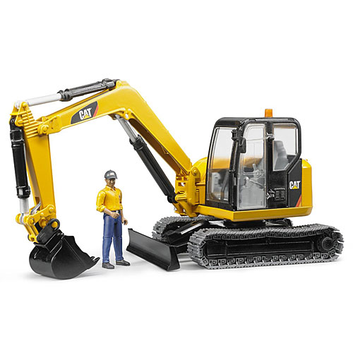 ブルーダー CAT ミニショベル（フィギア付き） ダンプカー 車のおもちゃ 砂場 3歳 4歳 5歳 子供 誕生日プレゼント 男の子 男 キッズ ギフト 車 お砂場 砂遊び 玩具 プレゼント 外遊び 砂場遊び 乗り物 bruder 働く車 クリスマスプレゼント
