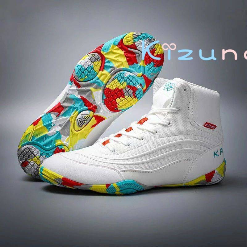ボクシングシューズ ジュニア レスリングシューズ ハイカット レーストレーニング 重量挙げ MMA靴 足首ガード ジム 練習用 専門男女トレーニングシューズ 男女兼用 軽量 通気 ゴム底