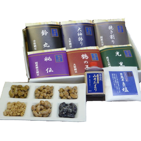高級 納豆 【菊】納豆6種 12食 詰合せ 二代目 福治郎 みそたまり 納豆専用塩入り 鶴の子 ひきわり そのまま 納豆 人気 食べ比べ まとめ買い おつまみ 健康 安全  小粒 ギフト プレゼント 贈り物