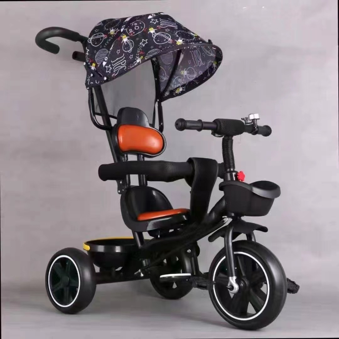 三輪車 子供用三輪車 ベビーカー 手押し棒付き 乗用玩具 ガードレール付き 子供用 幼児用 こども自転車 おもちゃ 1歳半～6歳 軽量 収納かご ハイキング ギフト プレゼント おもちゃ ベビーバイク こども 乗り物 誕生日プレゼント 7,526円