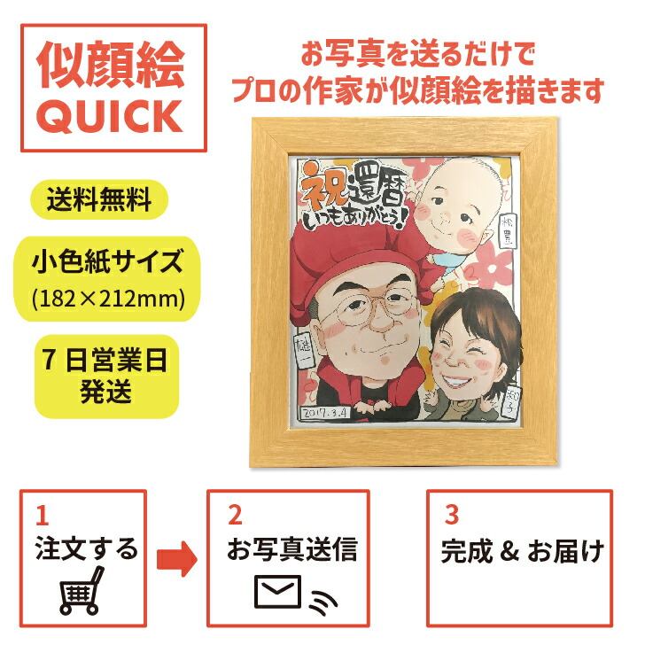 似顔絵ミニ色紙 クイック 急ぎ 7日営業日 特急 プレゼント ギフト 長寿記念 家族 誕生日 結婚 退職 古希 米寿 喜寿 傘寿 卒寿 白寿 ペット サプライズ 母 父 祖父 祖母 夫婦 金婚式 銀婚式 長寿祝い イラスト ぶんころ Schwimmbad Delphine De