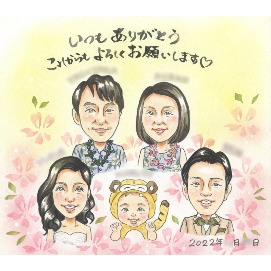 似顔絵 家族 プレゼント 名入れ ギフト 手描き 贈り物 記念日 感謝 お祝い 誕生日 記念 大人数 母 祖父母 家族 父 両親 名入れ 満足保証 修正無料 額縁付き そっくり 喜ばれる 宝物 かわいい 感謝 思い出 記念 節目 記念品 実績多数 感動 オーダーメイド 一生もの