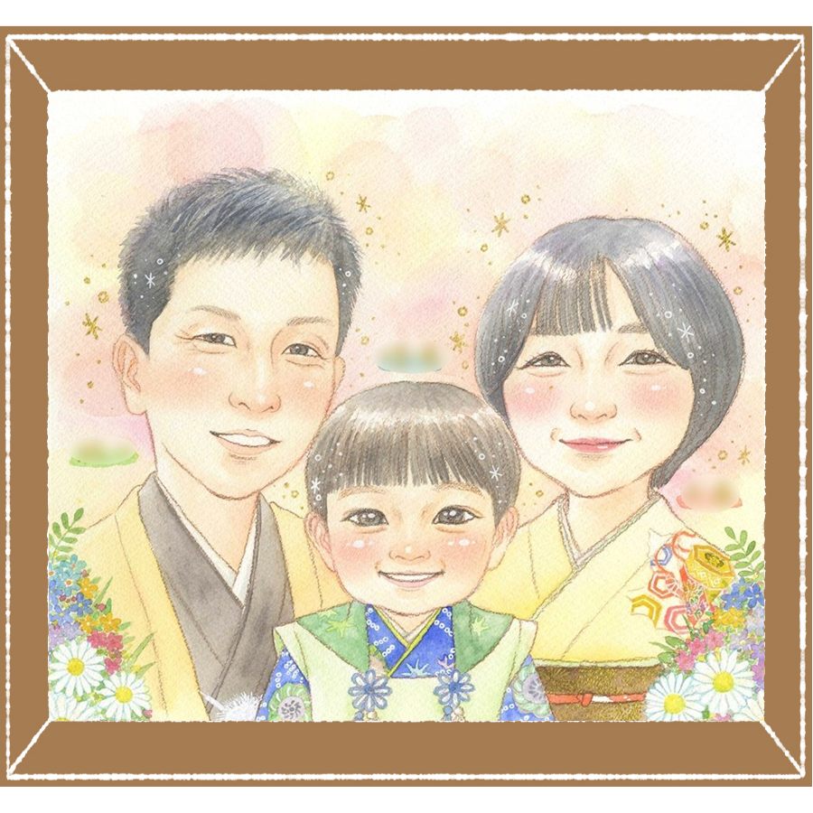 似顔絵 七五三 ギフト 手描き 贈り物 プレゼント 名入れ 七五三 誕生日 記念日 お宮参り お祝い 記念 孫 男の子 両親 家族 子供 下書き確認 満足保証 額縁付き 名入れ 似てる そっくり 喜ばれる 宝物 記念品 一生もの 思い出 応援 色紙 キレイ 傘寿祝い 節目 感激|似顔絵プレゼント