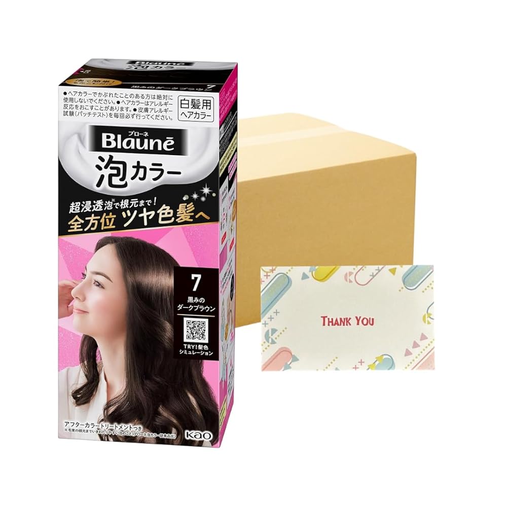 花王 ブローネ 泡カラー 7 黒みのダークブラウン 108ml 白髪染め +Kunutonnオリジナルロゴ入りeおまけ付