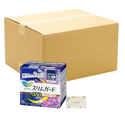 ロリエ スリムガード ラベンダーの香り 特に多い夜用350 12入 + Kunutonnオリジナルロゴ入りe おまけ付