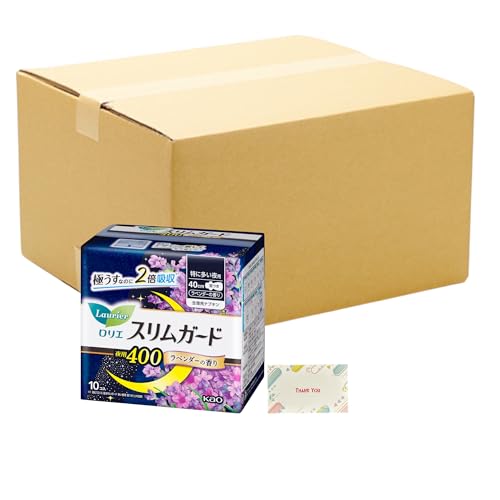 ロリエ スリムガード ラベンダーの香り 特に多い夜用400 10コ入 + Kunutonnオリジナルロゴ入りe おまけ付