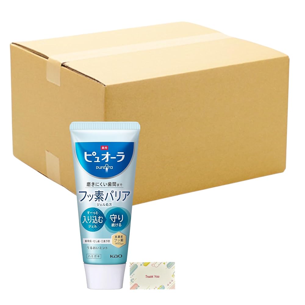 花王 薬用ピュオーラ バリア ジェル ハミガキ 115g 48個セット + Kunutonnオリジナルロゴ入りe おまけ付｜日本アクト株式会社　店