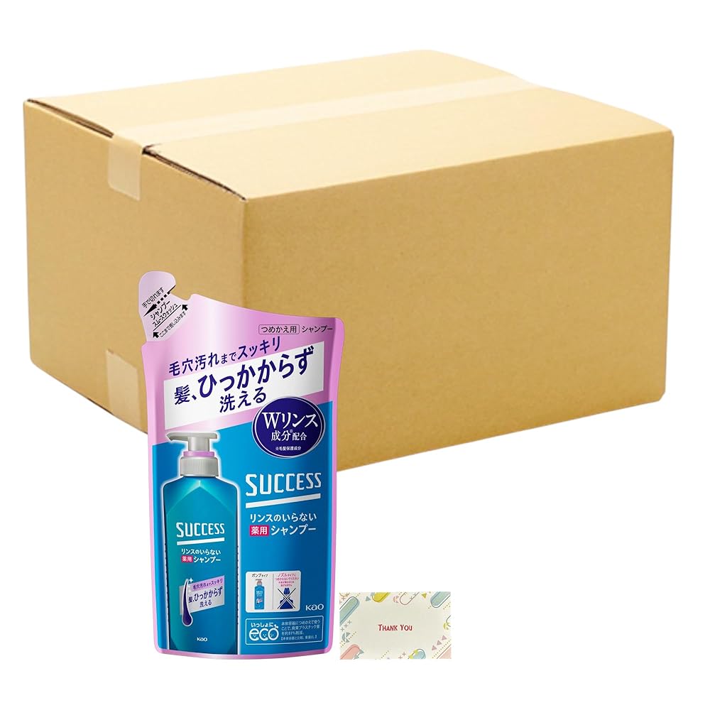 花王 サクセス リンスのいらない薬用シャンプー スムースウォッシュ つめかえ用 320ml + Kunutonnオリジナルロゴ入りe おまけ付