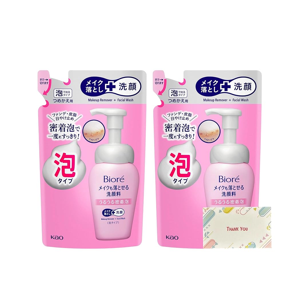 名取り草 ビオレ メイクも落とせる洗顔料 うるうるへばり着く泡 つめかえ用 140ml + Kunutonn事あたらしいロゴタイプ入り口・入口e おまけ付