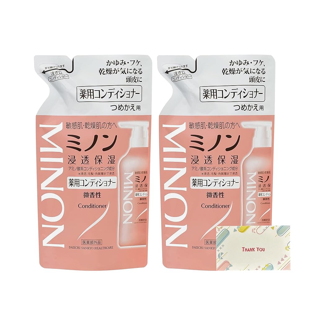 ミノン 薬用コンディショナー つめかえ用 380ml + Kunutonn事あたらしいロゴタイプ入り口・入口e おまけ付