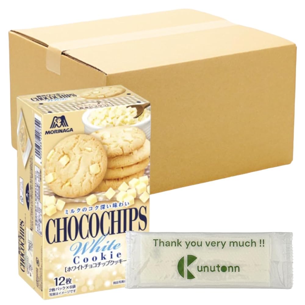【まとめ買い 40個セット】森永製菓 森永ビスケット ホワイトチョコチップクッキー 12枚 + Kunutonnオリジナルロゴ入りeおまけ付|日本アクト株式会社 店