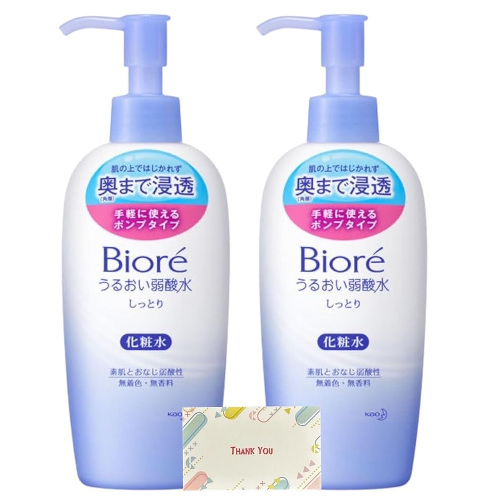 【まとめ買い 個セット】 花王 ビオレうるおい弱酸水 化粧水 しっとり 本体 200ml + Kunutonnオリジナルロゴ入りeおまけ付