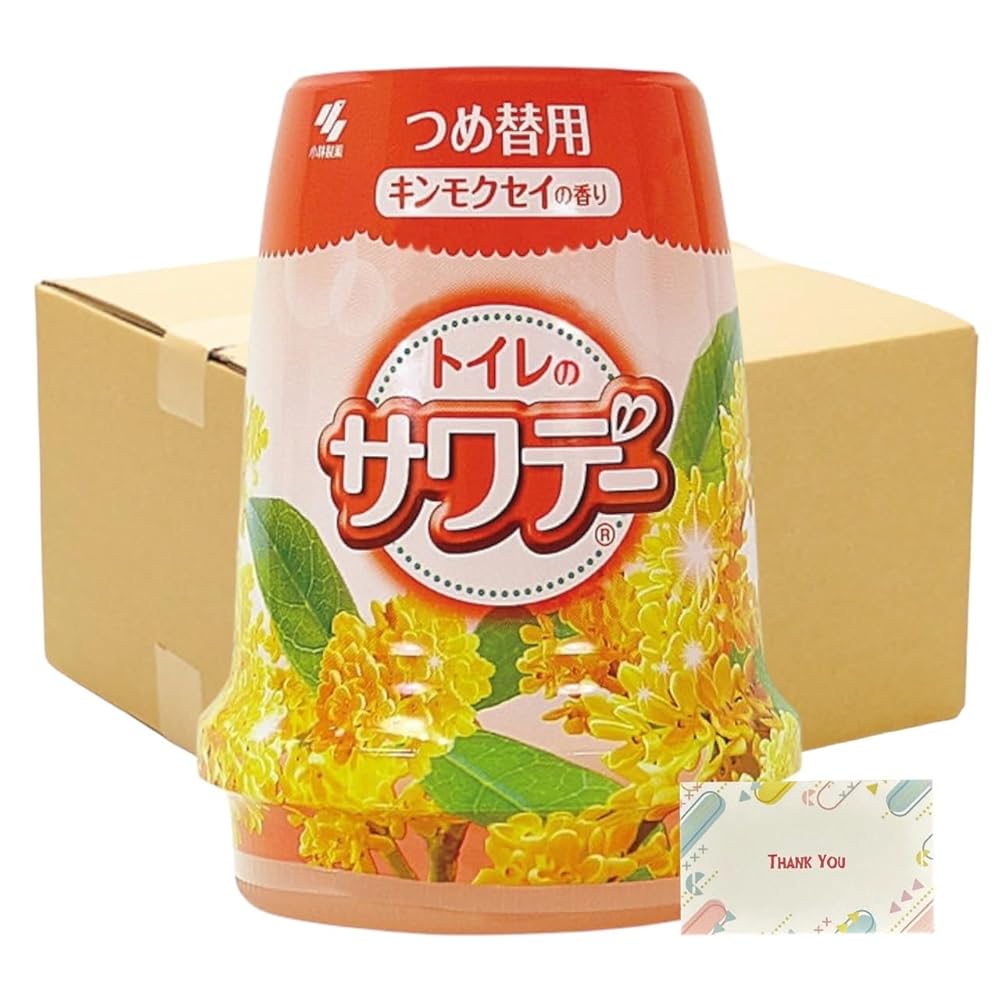 【まとめ買い 28個セット】 トイレのサワデー こころ安らぐキンモクセイの香り トイレ用 消臭 芳香剤 詰め替え用 140g + Kunutonnオリジナルロゴ入りeおまけ付|日本アクト株式会社 店
