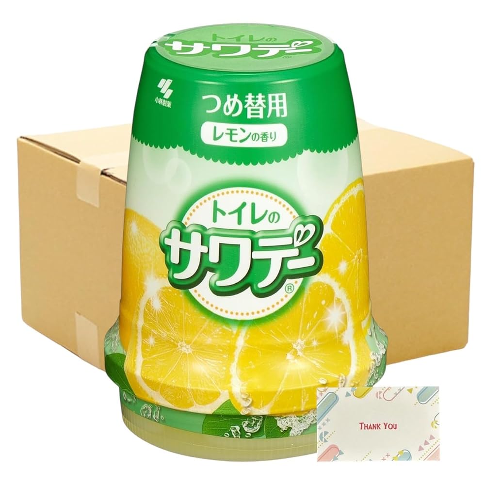 【まとめ買い 28個セット】 トイレのサワデー 気分すっきりレモンの香り トイレ用 消臭 芳香剤 詰め替え用 140g + Kunutonnオリジナルロゴ入りeおまけ付|日本アクト株式会社 店