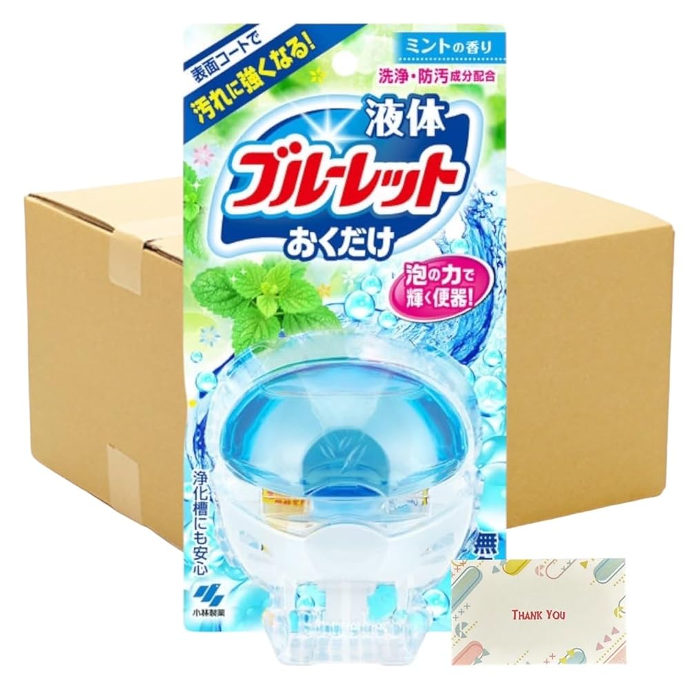 【まとめ買い 個セット】 液体ブルーレットおくだけ トイレタンク芳香洗浄剤 ミントの香り 本体 70ml + Kunutonnオリジナルロゴ入りeおまけ付｜日本アクト株式会社　店