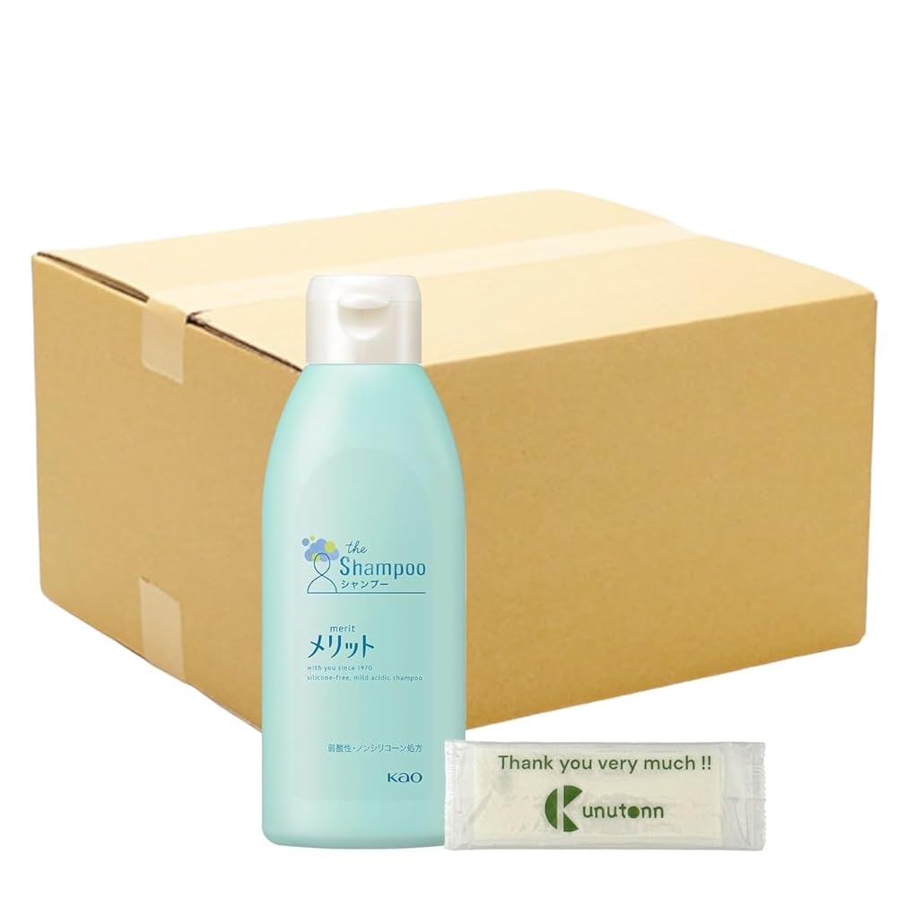 【まとめ買い 個セット】 花王 メリット シャンプー レギュラー 本体 200ml + Kunutonnオリジナルロゴ入りeおまけ付｜日本アクト株式会社　店