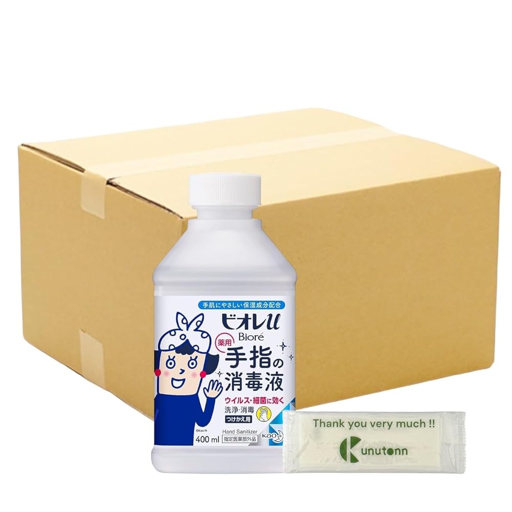 【まとめ買い 個書き割り】 名取り草 ビオレu 手指の防疫吹きつける 無芳ばしさ 置き型 付替用 400ml + Kunutonn一風変わったロゴタイプ入り口・入口eおまけ付