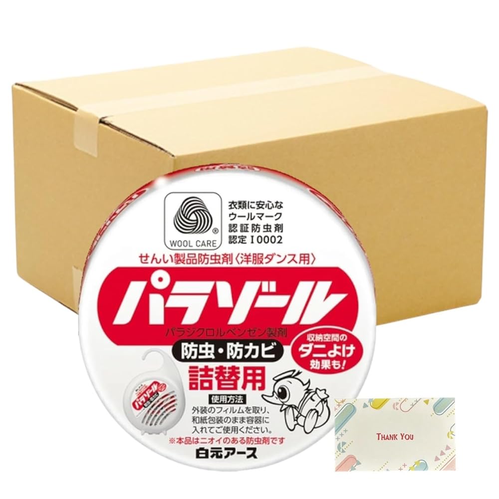 【まとめ買い 個セット】白元アース 洋服ダンス用 パラゾール 防虫剤 詰替用 108g + Kunutonnオリジナルロゴ入りeおまけ付