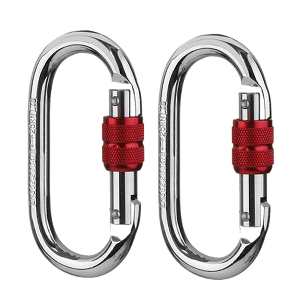 【楽天市場】【お得な2個セット】 登山用 カラビナ 25KN クライミングカラビナ ハードスチール アルミカラビナ レスキュー 登山用具 操作