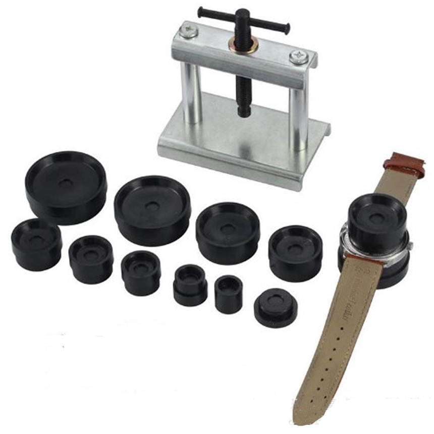 【送料無料】腕時計工具　時計閉め器　時計裏蓋閉め器　裏蓋　メンテナンス　コマセット　ガラス　時計の修理　裏蓋外し　閉め　電池交換　腕時計用工具UDETKSL