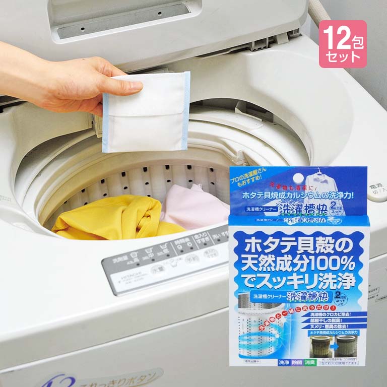 洗濯槽クリーナー 洗濯槽快 セット (クリーナー×12包、ネット×2枚) - 洗濯槽 洗剤 天然 クリーナー 洗濯機 掃除 排水管 カビ 菌 除菌 消臭 予防 対策 防止 洗濯槽洗剤 入れるだけ 簡単 洗濯爽快 洗濯壮快