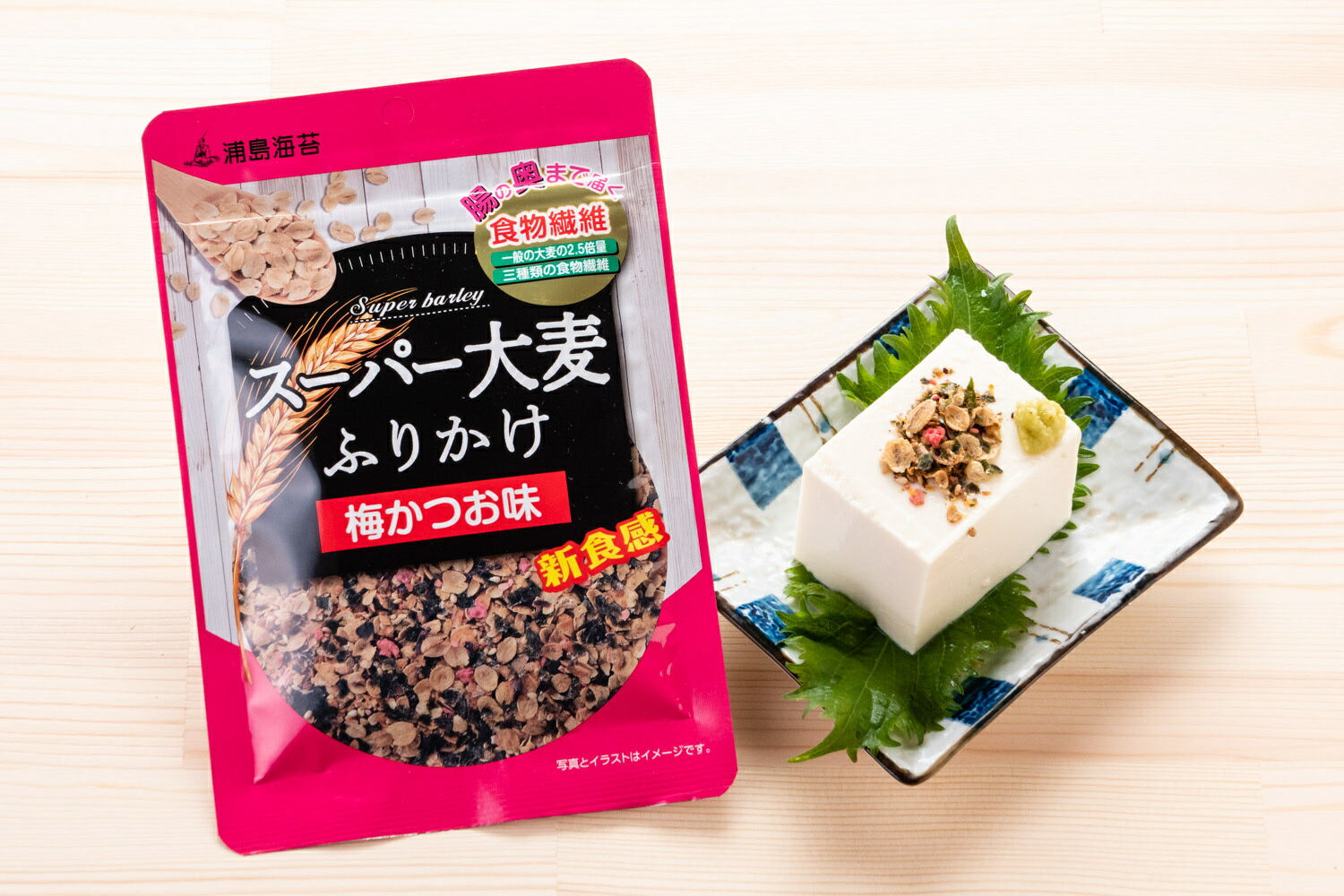 楽天市場 スーパー大麦ふりかけ 梅かつお味 日本海水 浦島海苔