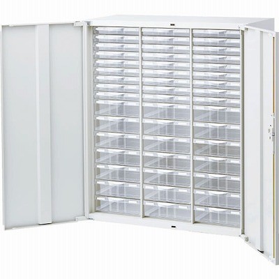 生興 RW45-N10HC48C 扉付プラキャビネット ホワイト (64502) (重量：57kg) 下置専用 | 業務用 スチールロッカー オフィス家具 会社 オフィス用品 オフィスロッカー パーソナルロッカー ロッカー 白 貴重品入れ ロッカー収納 事務所 |