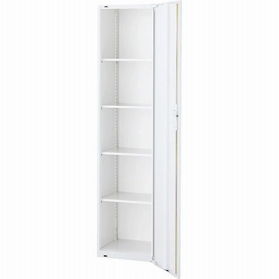 生興 RW5-18H45 片開き書庫 ホワイト (62570) (重量：36kg) 下置専用 | 業務用 スチール書庫 オフィス家具 会社 オフィス用品 オフィス書庫 パーソナル書庫 書庫 白 貴重品入れ 書庫収納 事務所 |