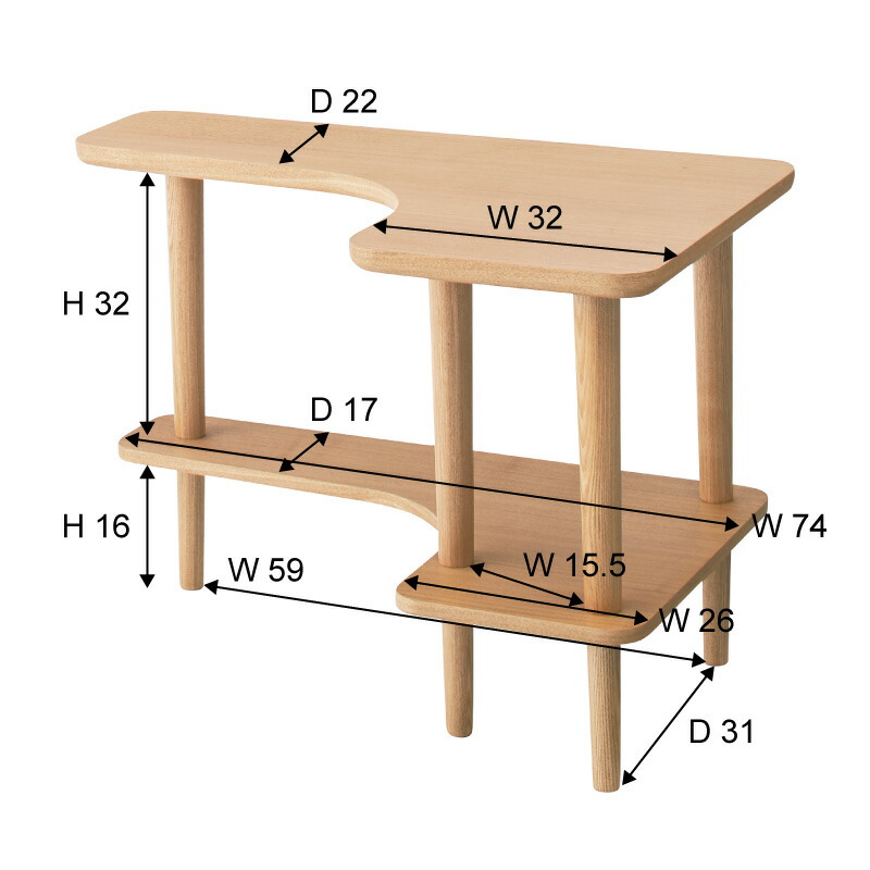 海外 サイドテーブル ソファーテーブル ベッドテーブル 天然木 NYT