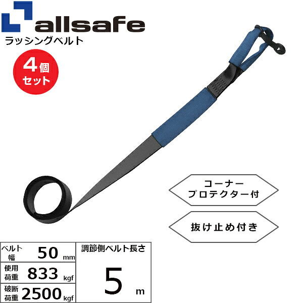 【まとめ買い】4個セット オールセーフ 補修用ベルト しぼり仕様 調節側5m 黒 (45683)| フリーク トラック 吊具 スリングベルト 建設現場 重機ベルト クレーン 玉掛け 荷役 吊り上げ ベルト ベルトスリング 運搬ベルト 工事用品 工事 工具 林業 道具 ナイロン |