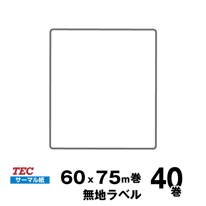 TEC(テック)純正 KP-20/KP-30 標準ラベル 10019041691 サーマル紙 サイズ 幅60mm&times;送り75mm 入り数 40巻 375 枚/巻 | 事務用品 事務 オフィス用品 業務用 業務用品 店舗 ラベル リフィル ラベルプリンター ラベルプリンタ |｜オフィス／店舗用品トップジャパン 16,416円