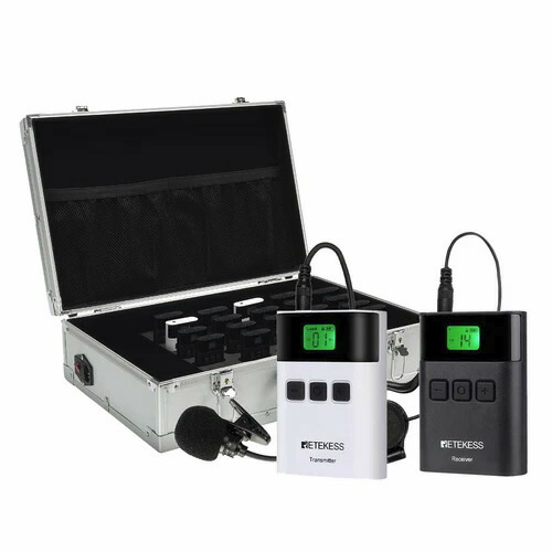 Retekess ツアーガイドシステム TT122 (一方向送信機×2台＆受信機×30台セット＋充電ケース付き) | ツアーガイド FMランスミッター レテケス 小型 コンパクト 案内 誘導用 現地ツアー マイク付 携帯便利 防災用 アウトドア 観光ガイド |