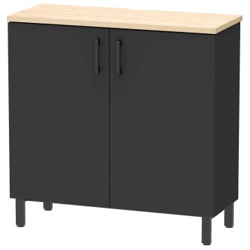 アール・エフ・ヤマカワ 収納カウンター 開キ扉タイプ W1000×D400 ブラック (重量：52kg) RFDBC-1040NB-DR | アールエフヤマカワ シンプル おしゃれ テーブル リビング ダイニング リビングダイニング 間仕切り カウンターテーブル 受付カウンター |
