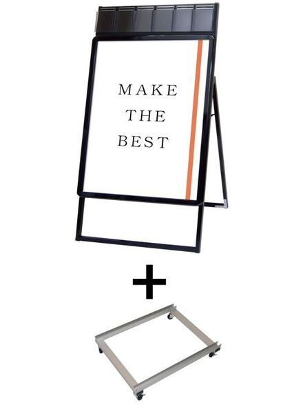 常磐精工 ポスタースタンド ポスターグリップスタンド看板パンフレットケース付(屋内用) B1片面ブラック アームキャスターセット PGSKP-B1KB-KSET | 日本製 広告ボード 店舗看板 案内掲示板 掲示 |