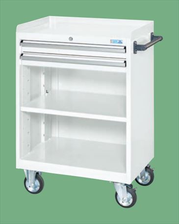 【車上渡し】サカエ SAKAE キャビネットワゴン(棚板付) CV-102TW (21672) (重量:48kg) | 工具 収納 ガレージ 整理 工場 効率化 作業スペース 確保 移動式 ラック 金属製 シェルフ 収納ワゴン メンテナンス用作業台 工具 散ラカル 作業台 収納 業務用 ||オフィス/店舗用品トップジャパン
