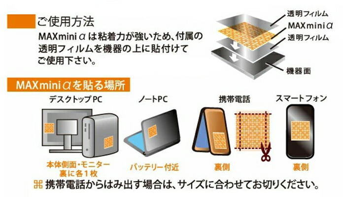 クーポン配布中 電磁波ブロッカー マックスミニアルファ Max Mini A 11枚入 電磁波対策 ユニカ 丸山先生 マックスミニ アルファ 電磁波防止 電磁波カット スマホ 携帯電話 パソコン スマートホン 電子機器 電磁波カット グッズ 貼る シール シート 丸山修寛