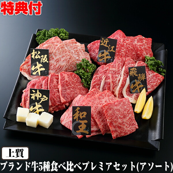 楽天市場 クーポン配布中 ブランド牛 すき焼き 焼肉 5種類プレミアセット 和牛 1kg 上質 焼き肉用 すき焼き用 松坂牛 神戸牛 飛騨牛 近江牛 和王 食べ比べ ブランド肉 ランク A3ランク 送料無料 日本ネット通販 健康器具 美顔器