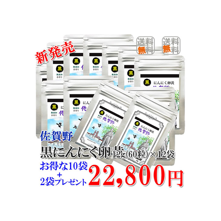 【貨物輸送無料】【黒にんにく黄身佐賀野12ｇ10袋×つけ加える2袋】 黒にんにく玉 葫 にんにく 黒はねにんにく 思わしい 無つけ加える 無農薬 思わしい食料雑貨類 国産 加えること手作り鉱物【黒にんにく黄身佐賀野】