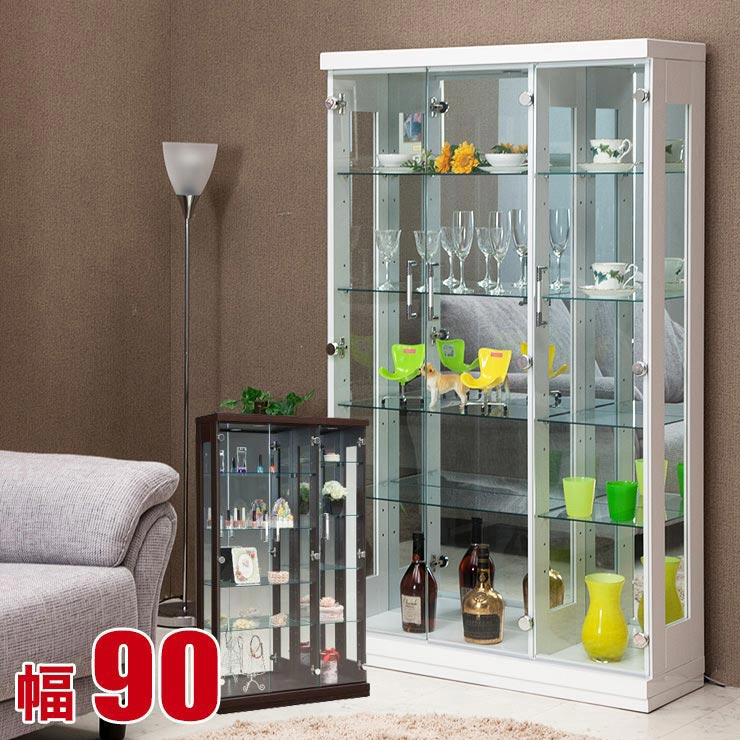 50%OFF コレクションラック 90 ガラス 幅90cm フォース 輸入品 ガラス ...
